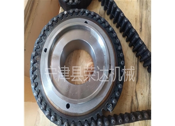 榮達機械無聲齒形鏈條CL08-34.5N節(jié)距12.7內(nèi)導(dǎo)23片及配套定制鏈輪